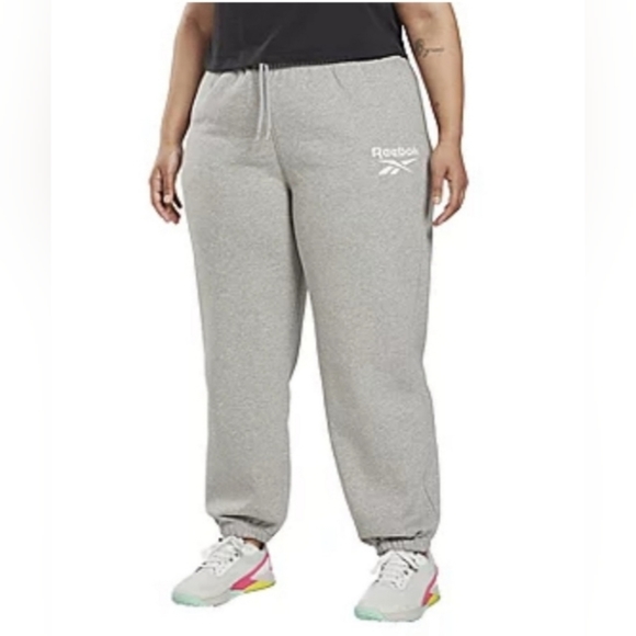 NWT Reebok Mid Rise Joggers, Heather Gray, Size 3X - Picture 2 of 3